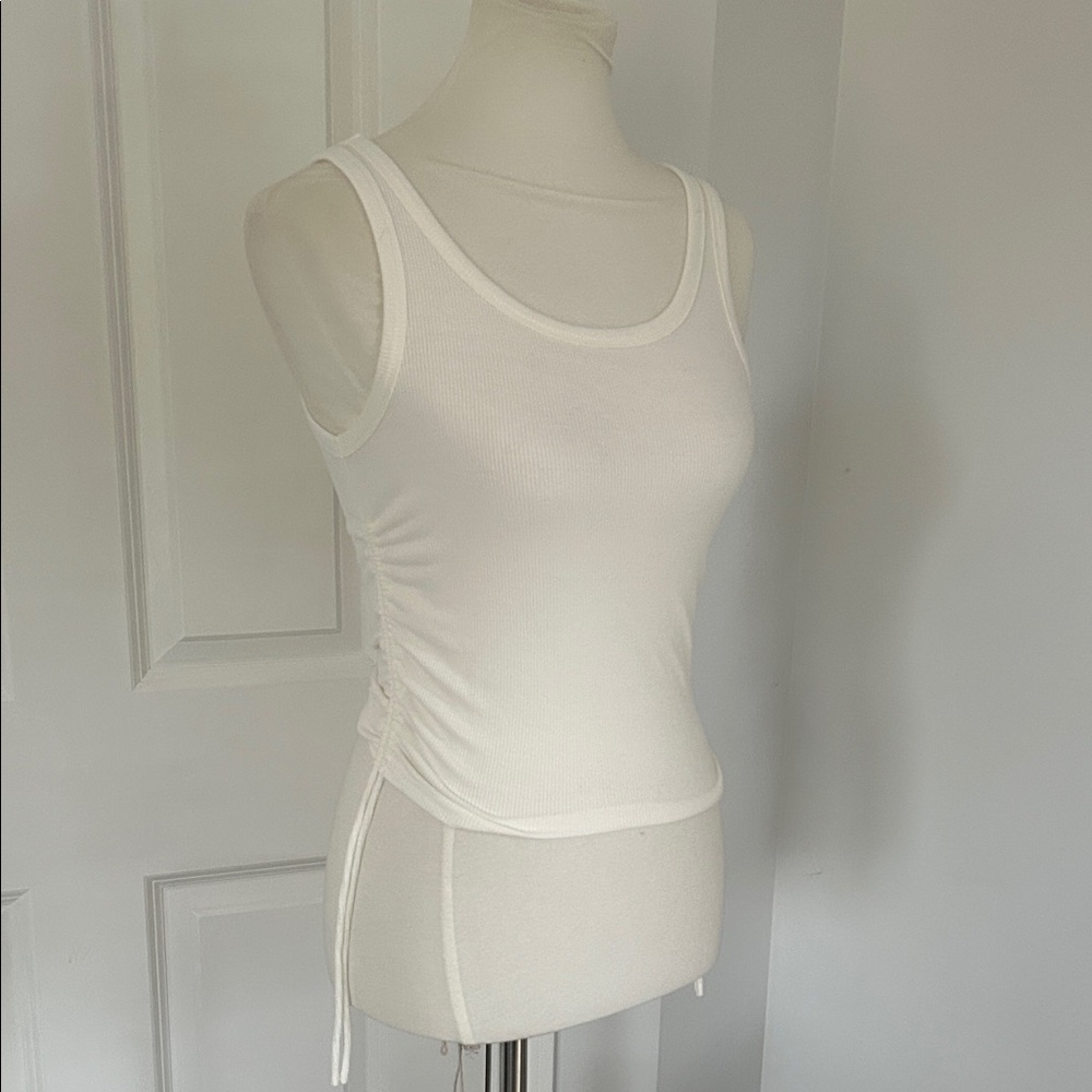 Princess Polly White Ribbed Tank Top